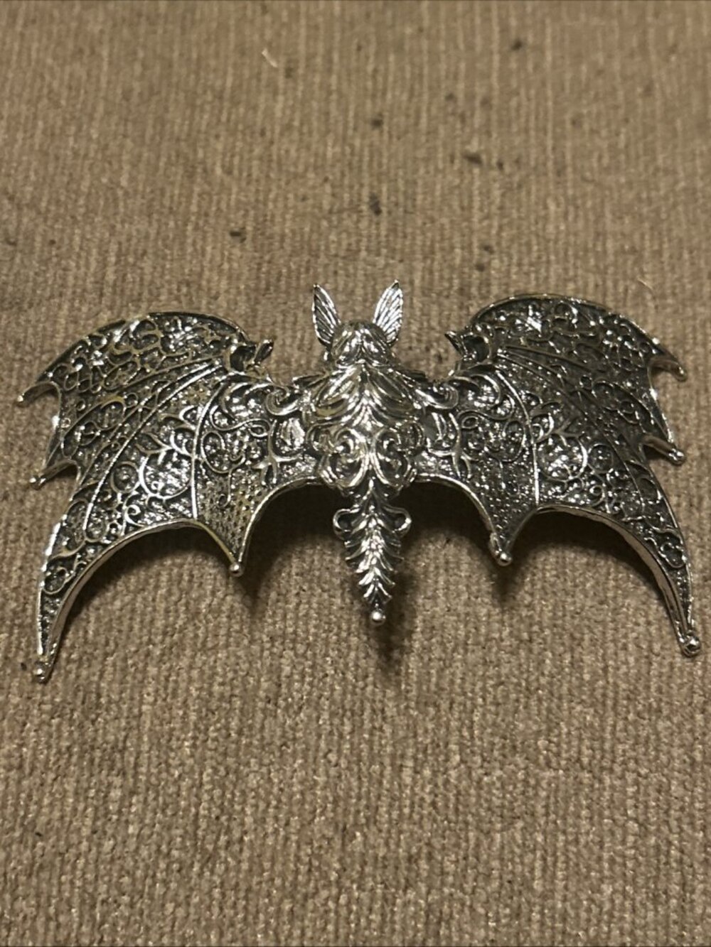 Goth Silver Bat Hair Clip Metal Emo Goth Biker Skater Barrette Punk Style New